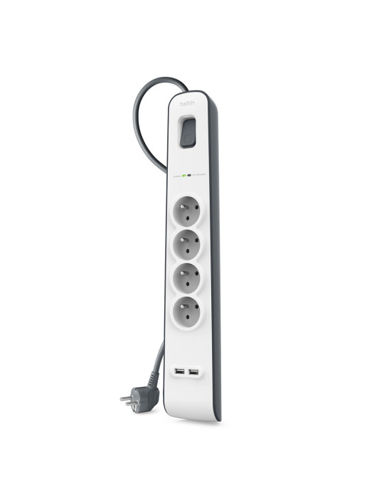BELKIN Multiprise/Parafoudre 4 prises + 2 USB (2m)