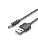 VENTION Câble d'alimentation USB-A vers Jack DC 3,5 mm Noir (0,5m)