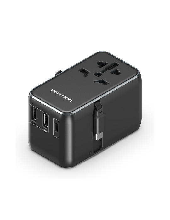 VENTION Adaptateur USB 3 Ports GaN avec Câble USB-C