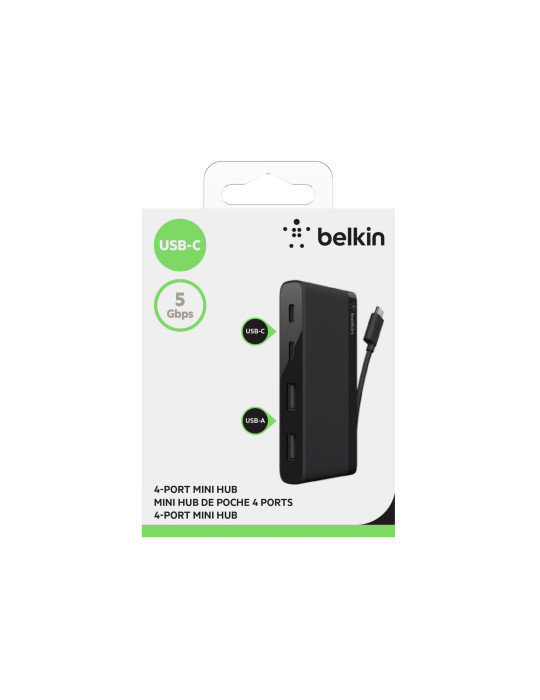 BELKIN Mini Hub 4 ports (avec Câble USB-C) (Noir) | DOTIRI
