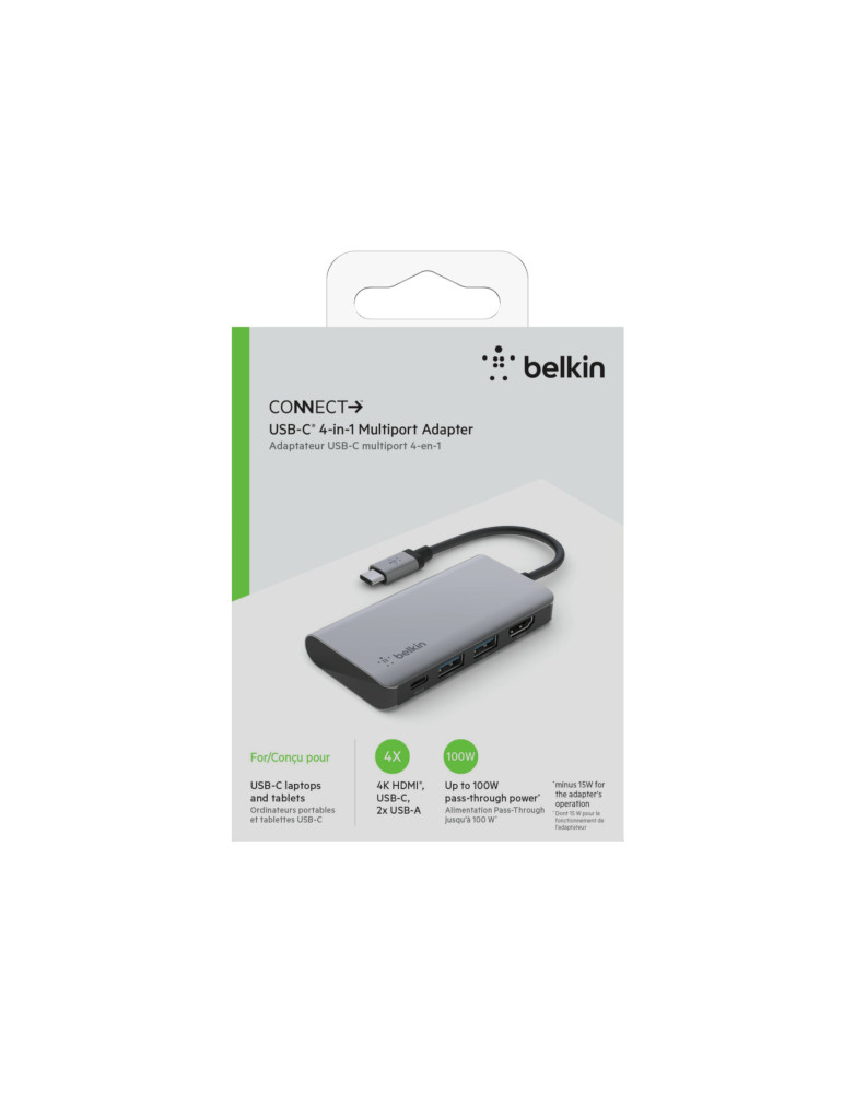 BELKIN Adaptateur USB-C Multiport + Recharge 4en1 100W