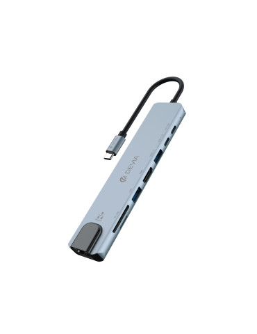 DEVIA Pro1 Hub USB-C 8-en-1 (Gris)