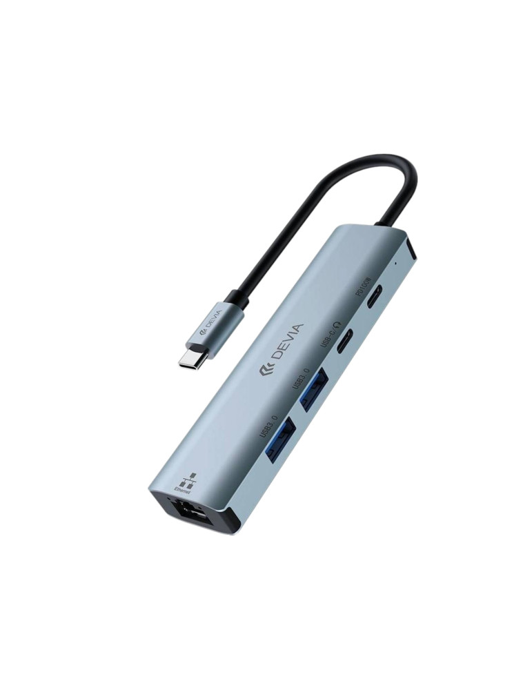 DEVIA Leopard Series Hub USB-C 5-en-1 (Gris Foncé)