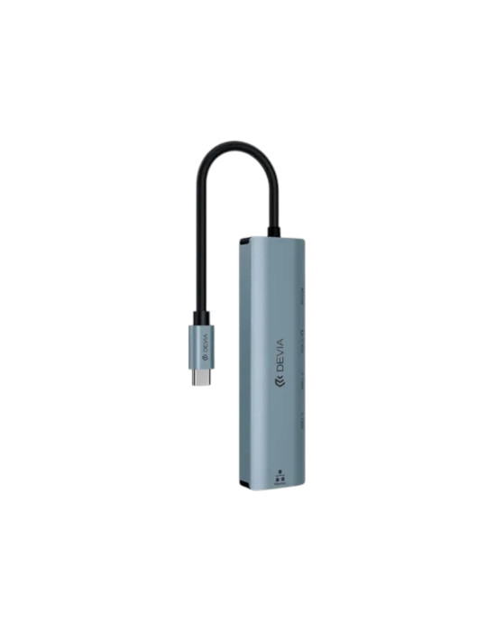 DEVIA Leopard Series Hub USB-C 5-en-1 (Gris Foncé)