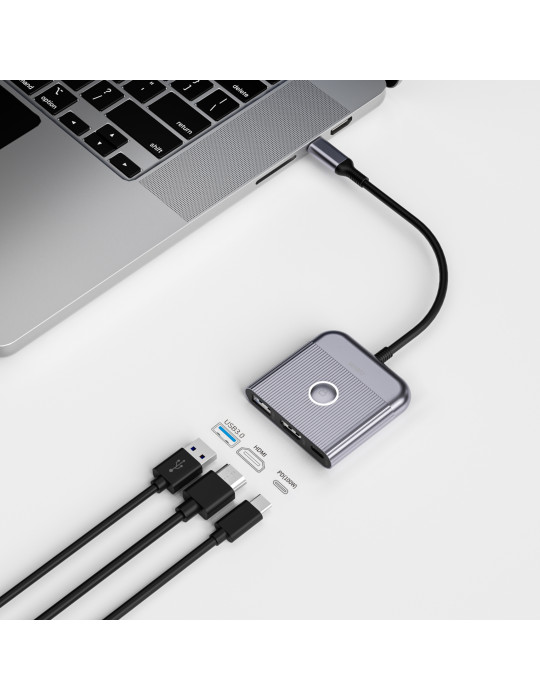 WiWU Adapteur USB-C 3-en-1 (Wi-HB002) | DOTIRI