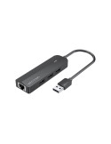 VENTION Hub 3 Ports USB 2.0 + Adaptateur Ethernet 100M 0,15m (Noir)