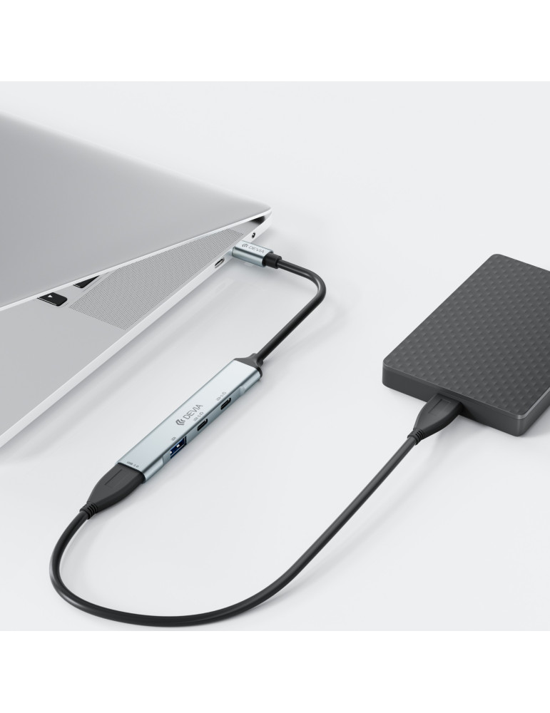 DEVIA Lite1 Hub USB-C 4-en-1 (Gris Foncé) | DOTIRI