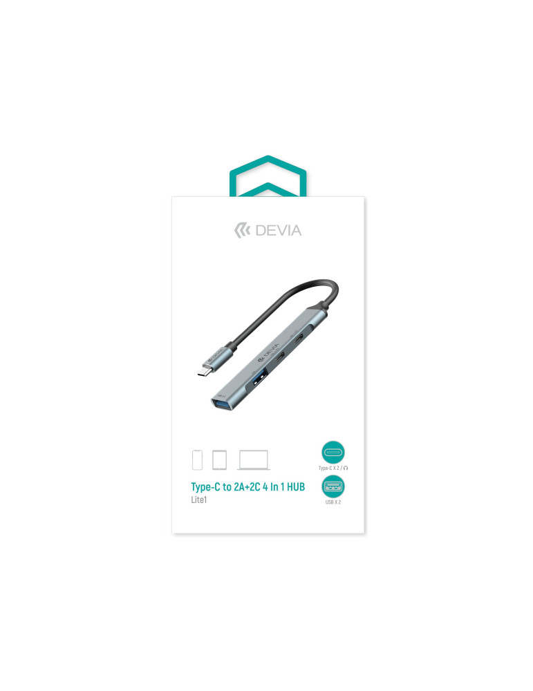 DEVIA Lite1 Hub USB-C 4-en-1 (Gris Foncé) | DOTIRI