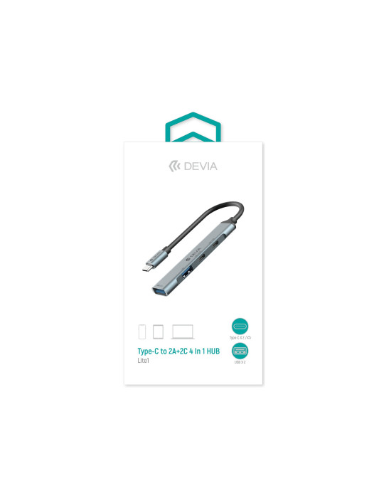 DEVIA Lite1 Hub USB-C 4-en-1 (Gris Foncé) | DOTIRI