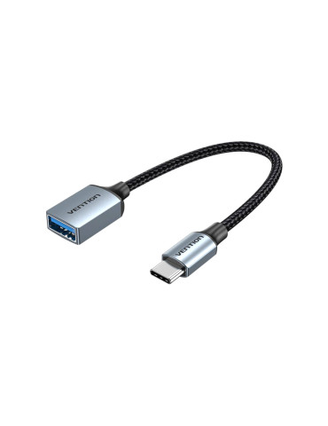 VENTION Câble OTG USB-C Mâle vers USB-A Femelle 0,15m (Gris)