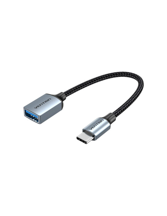 VENTION Câble OTG USB-C Mâle vers USB-A Femelle 0,15m (Gris)