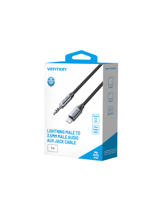 VENTION Câble Tressé Lightning vers Jack 3,5mm (1m)