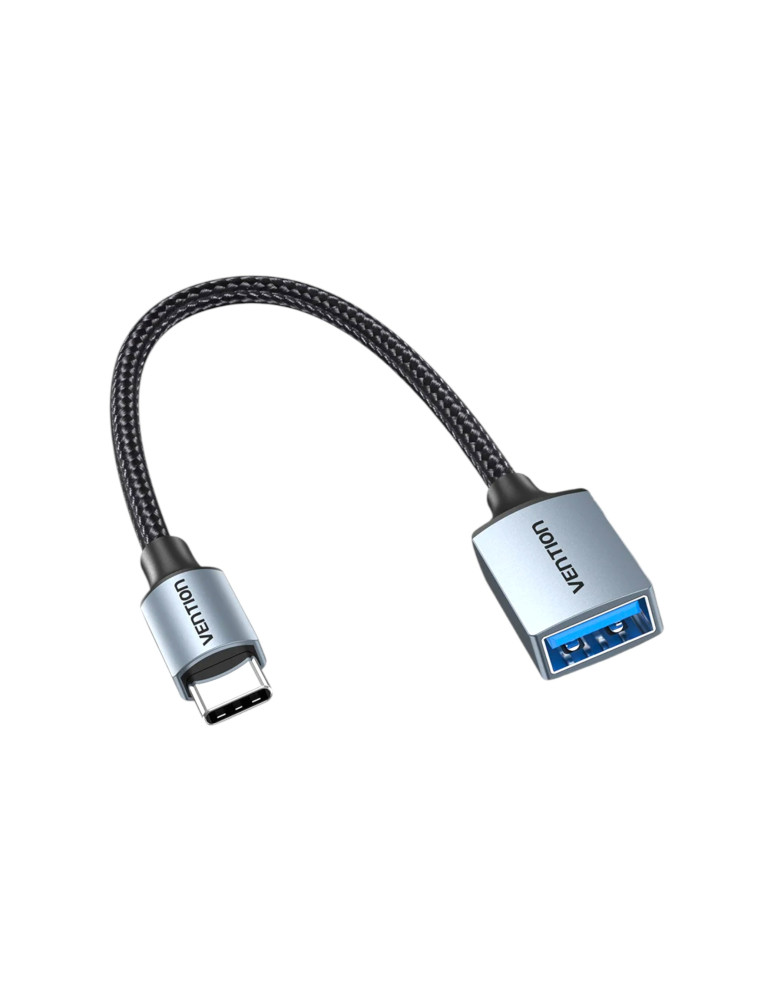 VENTION Câble OTG USB-C Mâle vers USB-A Femelle 0,15m (Gris)