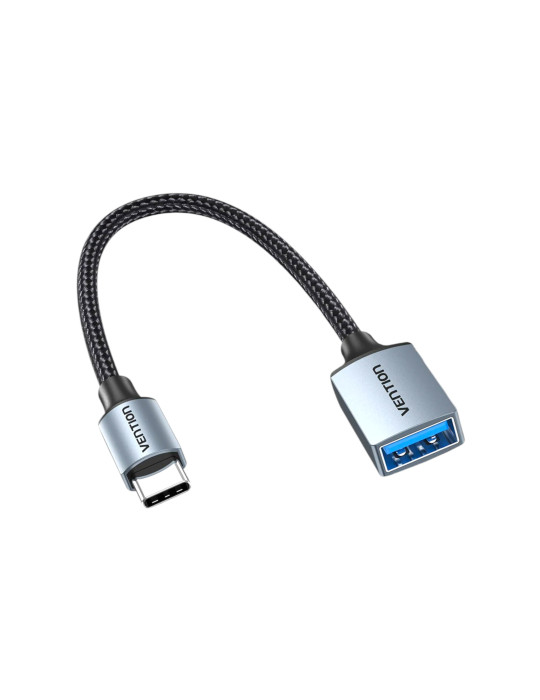VENTION Câble OTG USB-C Mâle vers USB-A Femelle 0,15m (Gris)