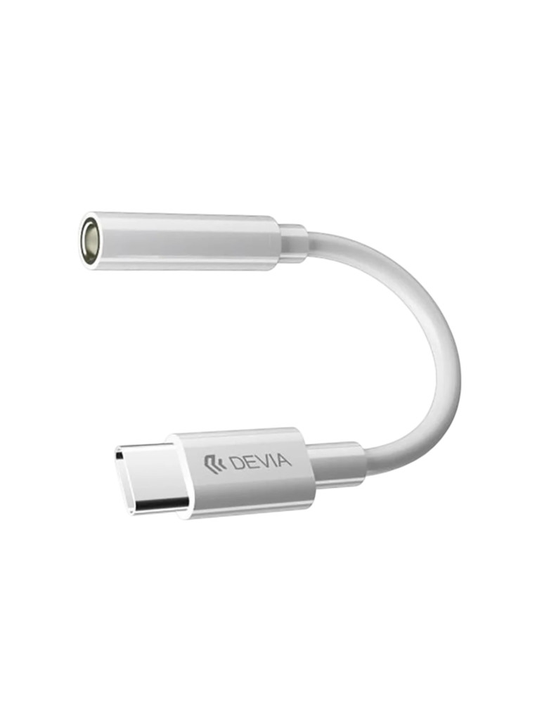 DEVIA Adaptateur USB-C Vers Jack 3.5mm (Blanc) | DOTIRI