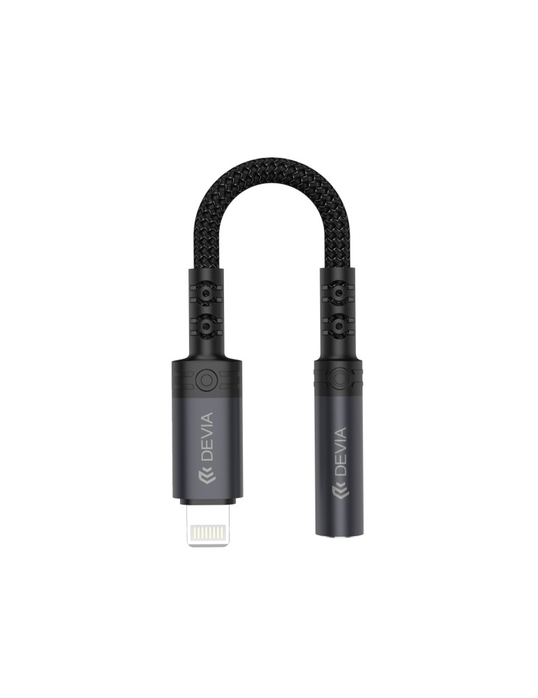 DEVIA Adaptateur Lightning vers Jack 3.5mm (Noir) | DOTIRI
