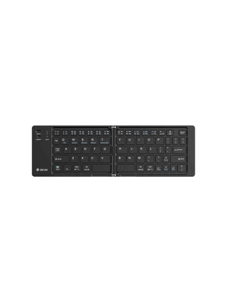 DEVIA Pro1 Clavier Bluetooth Pliable avec Pavé tactile QWERTY (Noir)