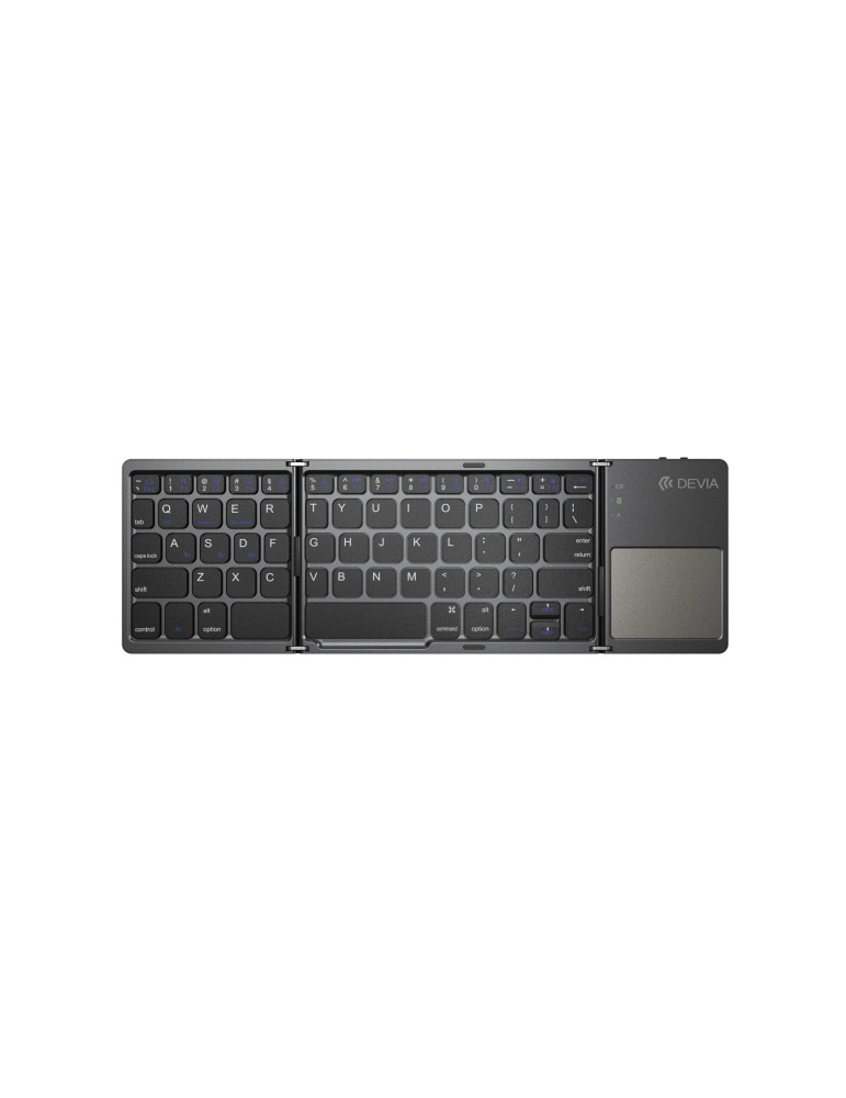 DEVIA Ultra1 Clavier Bluetooth Pliable avec Pavé tactile QWERTY (Gris)