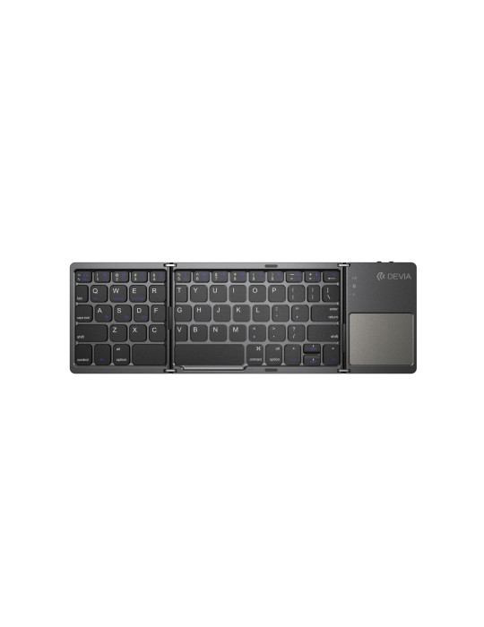 DEVIA Ultra1 Clavier Bluetooth Pliable avec Pavé tactile QWERTY (Gris)