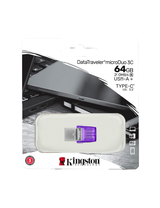 KINGSTON Clé USB MicroDuo 3C Gen3 64Go | DOTIRI