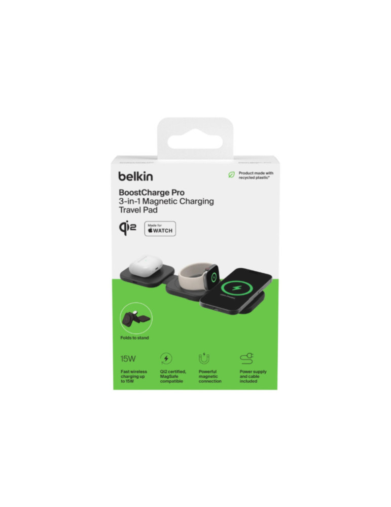 BELKIN Station de Recharge Portable 3-en-1 Qi2 (15W)