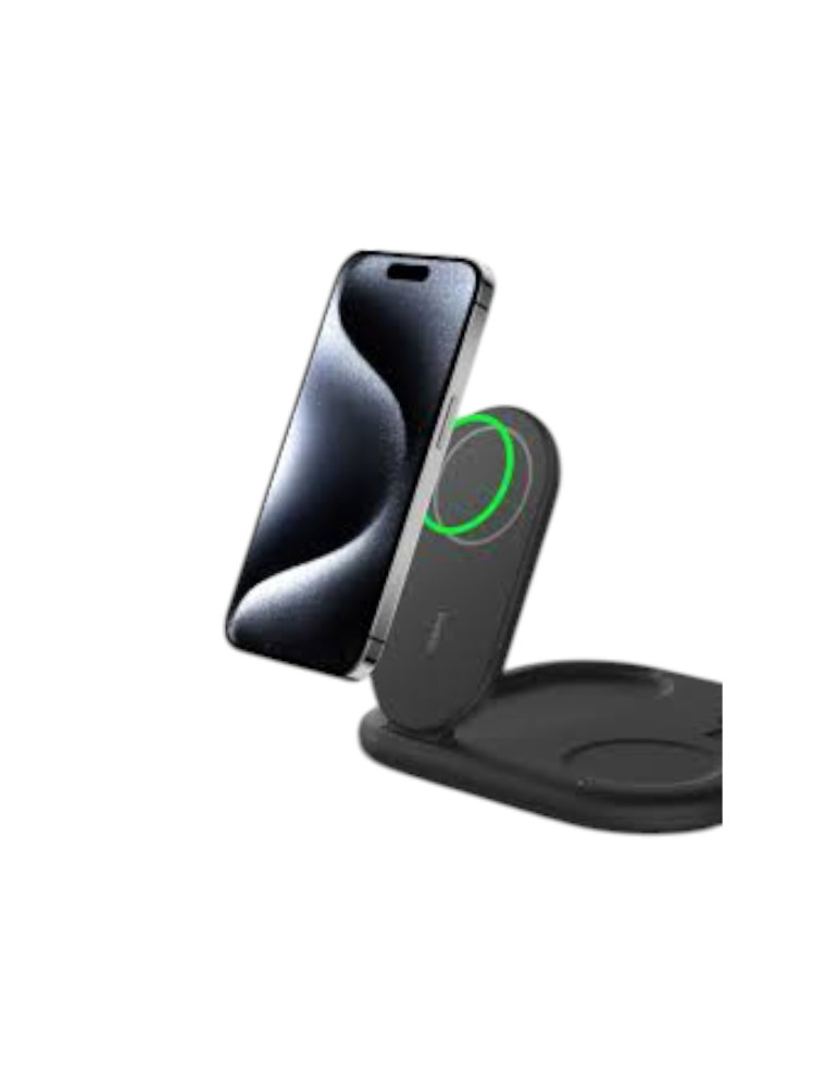 BELKIN Station de recharge sans fil 3-en-1 avec Qi2 (15W) (Noir)