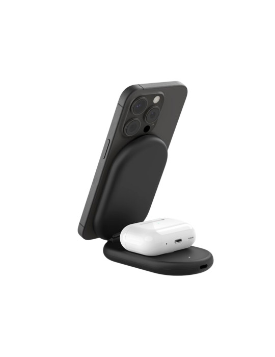 BELKIN Station de recharge sans fil 2-en-1 avec Qi2 (15W) (Noir)
