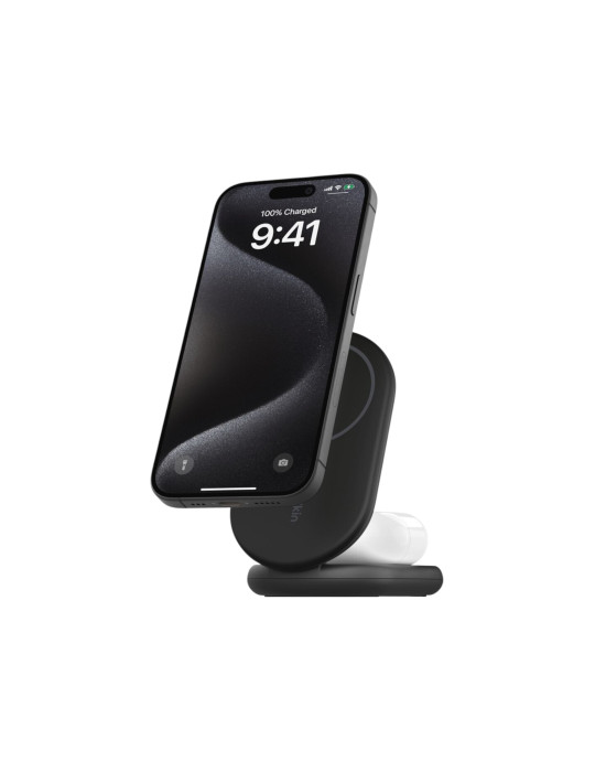 BELKIN Station de recharge sans fil 2-en-1 avec Qi2 (15W) (Noir)