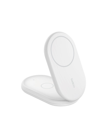 BELKIN Station de recharge sans fil 2-en-1 avec Qi2 (15W) (Blanc)