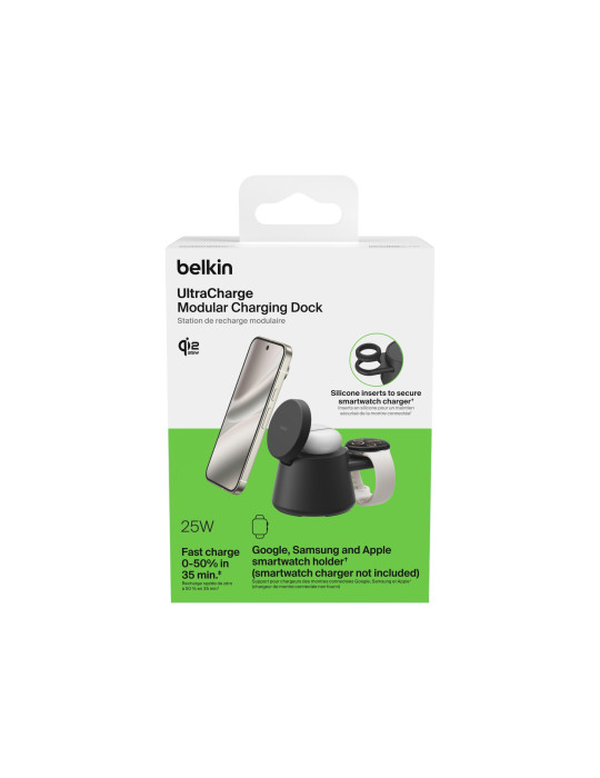 BELKIN Station de Recharge Modulaire 3-en-1 Qi2 25W (Noir)