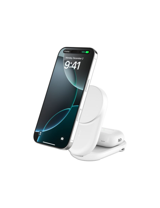 BELKIN Station de Recharge Magnétique 2-en-1 Qi2 (25W) (Blanc)