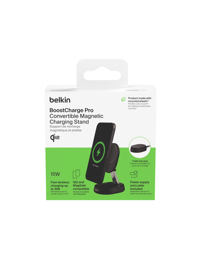 BELKIN Support de recharge magnétique Qi2 et pliable (15W) (Noir)