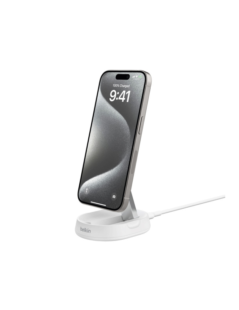 BELKIN Support de recharge magnétique Qi2 et pliable (15W) (Blanc)