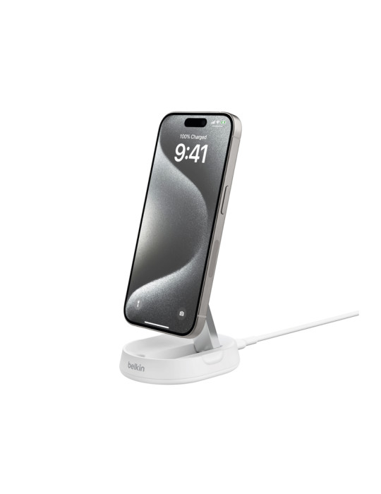 BELKIN Support de recharge magnétique Qi2 et pliable (15W) (Blanc)
