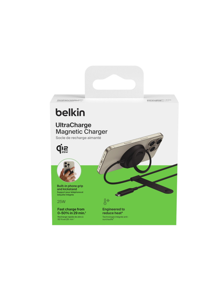 BELKIN Chargeur MagSafe Qi2 25W avec support (Noir)