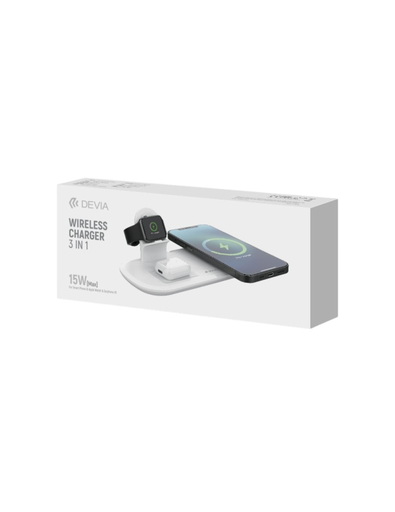 DEVIA Smart Series Station de Recharge Magnétique 3-en-1 15W (Blanc)