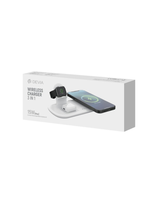 DEVIA Smart Series Station de Recharge Magnétique 3-en-1 15W (Blanc)