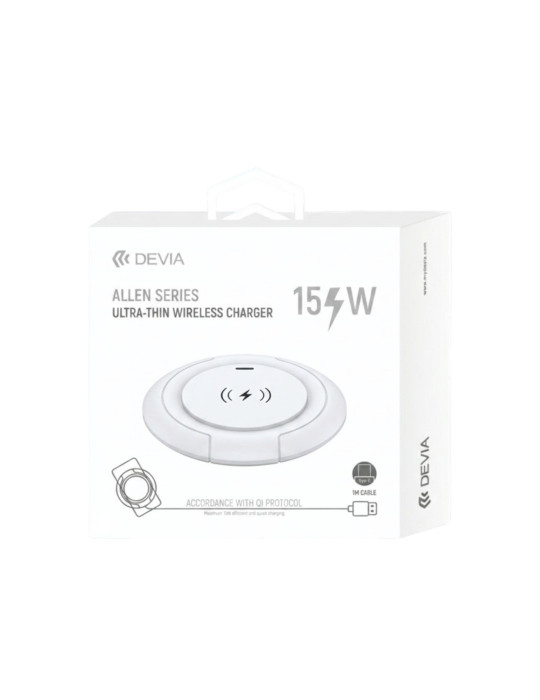 DEVIA Allen Series Chargeur Sans Fil Qi (Blanc) | DOTIRI