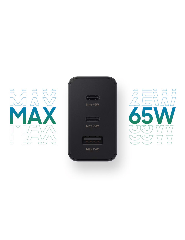 SAMSUNG Chargeur 65W 3 ports (USB-A + 2 USB-C)