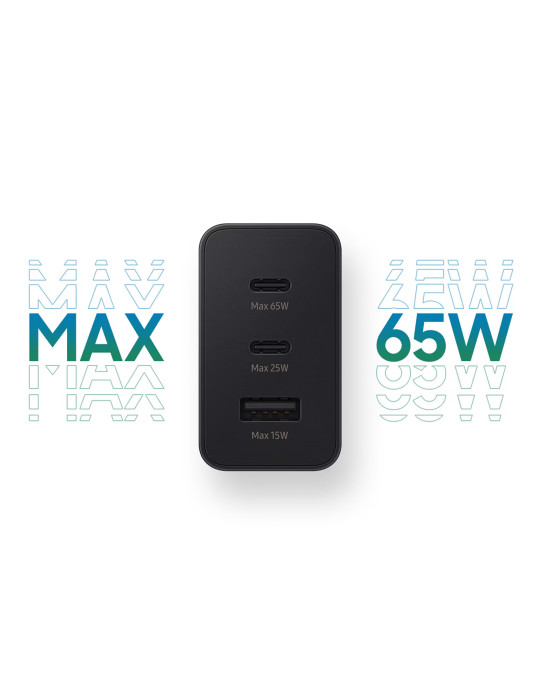 SAMSUNG Chargeur 65W 3 ports (USB-A + 2 USB-C)