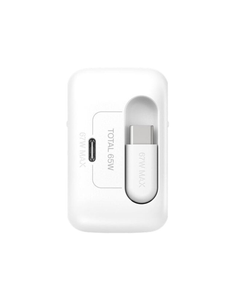 BELKIN Chargeur Secteur USB-C GaN Avec Câble Rétractable (67W)