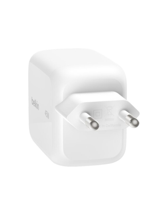BELKIN Chargeur Secteur USB-C GaN avec Câble Rétractable (45W)