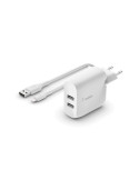 BELKIN Chargeur 24W + câble Lightning (2 USB-A) (Blanc)