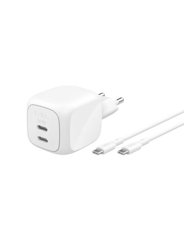 BELKIN Chargeur Secteur 50W 2 Ports + Câble USB-C vers USB-C 1m (Blanc)
