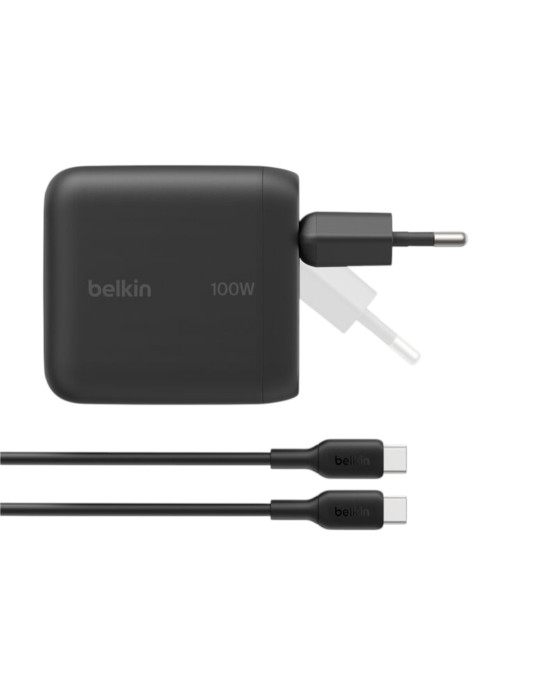 BELKIN Chargeur Secteur USB-C 100W avec Câble USB-C vers USB-C 1,5m (Noir)