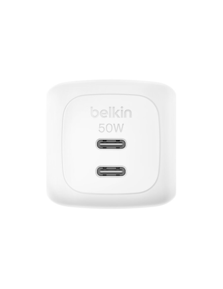 BELKIN Chargeur Secteur GaN 2 Ports USB-C 50W (Blanc)