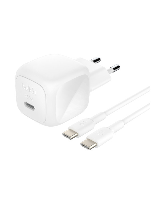 BELKIN Chargeur Secteur 45W + Câble USB-C vers USB-C 1m (PVC) (Blanc)