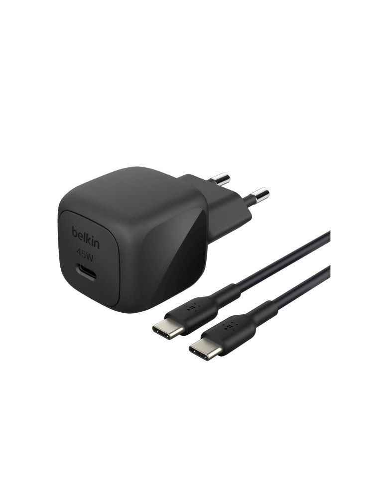 BELKIN Chargeur Secteur 45W + Câble USB-C vers USB-C 1m (PVC) (Noir)