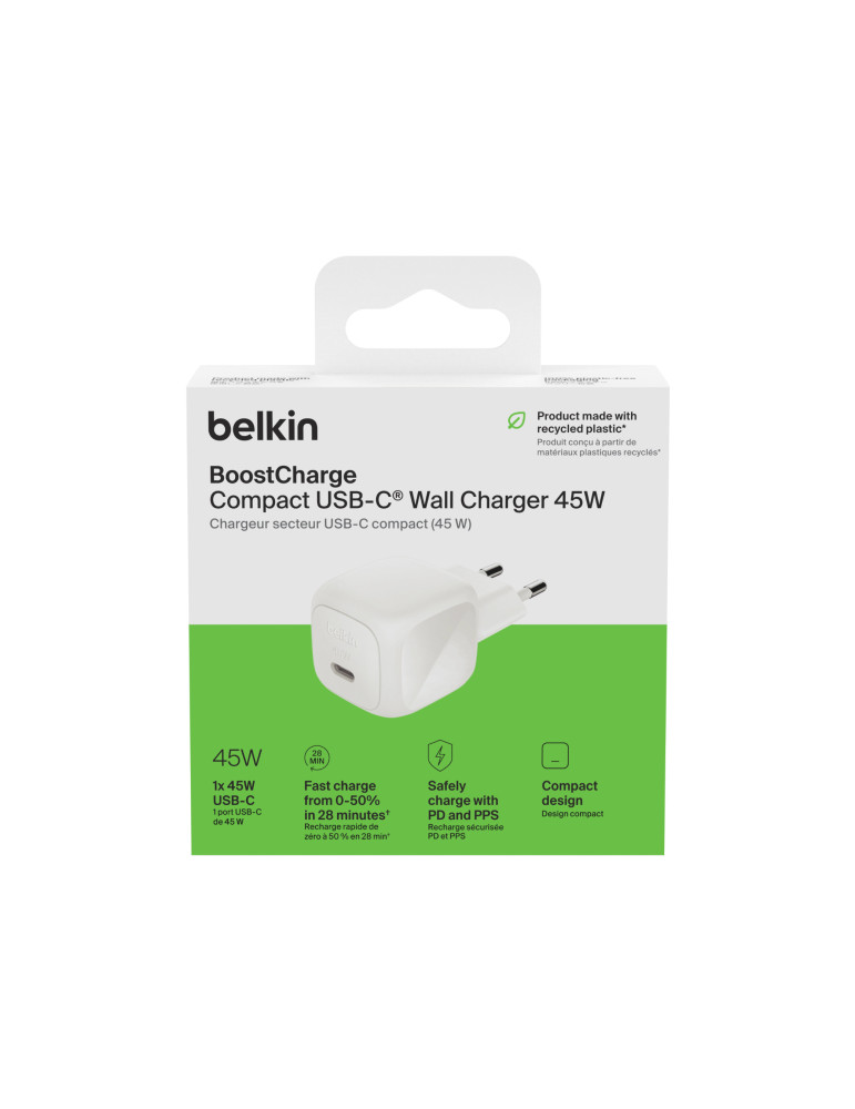BELKIN Chargeur Secteur 45W USB-C (Blanc) | DOTIRI