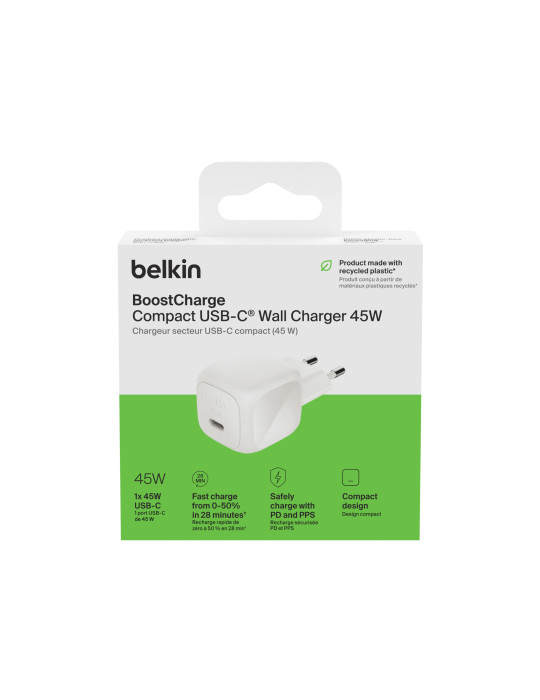 BELKIN Chargeur Secteur 45W USB-C (Blanc) | DOTIRI